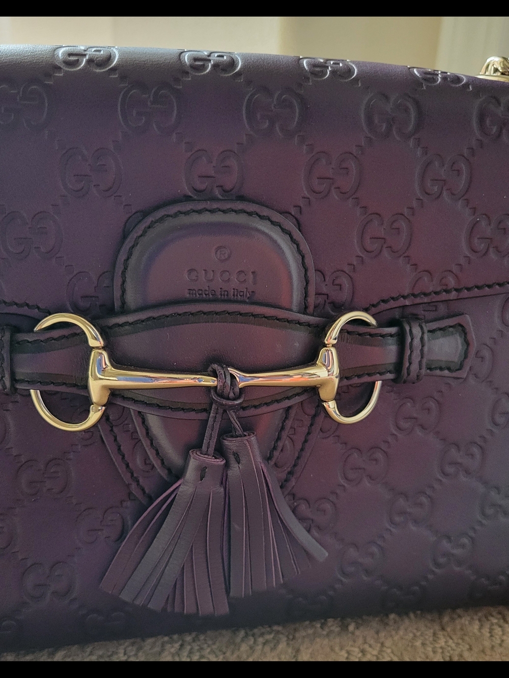 Gucci Emily Purple Guccissima Leather Medium Shoulder Bag - Picture 7 of 13